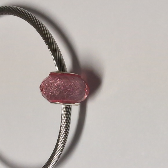 Pink Sparkly Charm for Pandora Style Bracelet - Picture 2 of 4